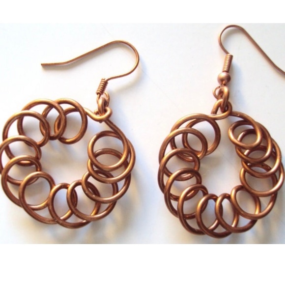 Copper Circle Coil Earring